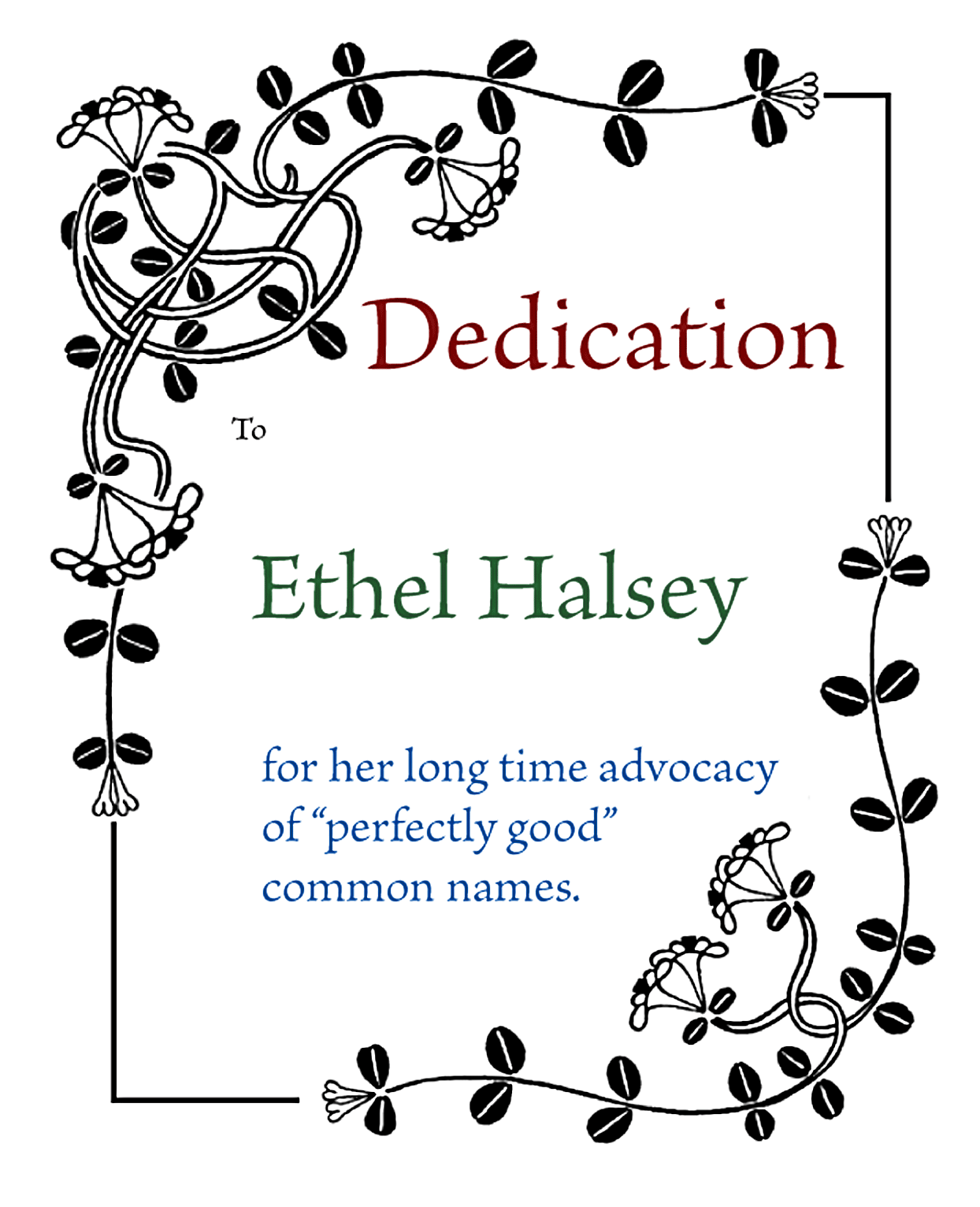 Dedication to Ethel Halsey